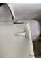 Hermes Kelly Retourne 25 Handmade Bag In Mushroom Clemence Leather