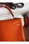 Hermes Kelly Retourne 25 Handmade Bag In Orange Clemence Leather