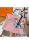Hermes Kelly Retourne 25 Handmade Bag In Pink Swift Calfskin
