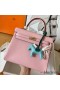 Hermes Kelly Retourne 25 Handmade Bag In Pink Swift Calfskin