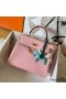 Hermes Kelly Retourne 25 Handmade Bag In Pink Swift Calfskin
