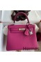 Hermes Kelly Retourne 25 Handmade Bag In Rose Purple Clemence Leather