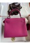 Hermes Kelly Retourne 25 Handmade Bag In Rose Purple Clemence Leather
