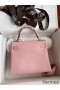Hermes Kelly Retourne 25 Handmade Bag In Rose Sakura Clemence Leather