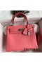 Hermes Kelly Retourne 25 Handmade Bag In Rose d'Ete Swift Calfskin