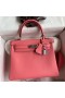 Hermes Kelly Retourne 25 Handmade Bag In Rose d'Ete Swift Calfskin