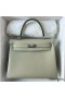 Hermes Kelly Retourne 25 Handmade Bag In Sauge Clemence Leather