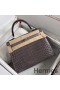 Hermes Kelly Retourne 25 Handmade Bag In Taupe Crocodile Niloticus Shiny Skin