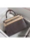 Hermes Kelly Retourne 25 Handmade Bag In Taupe Crocodile Niloticus Shiny Skin