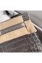 Hermes Kelly Retourne 25 Handmade Bag In Taupe Crocodile Niloticus Shiny Skin