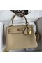 Hermes Kelly Retourne 25 Handmade Bag In Trench Clemence Leather