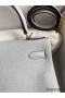 Hermes Kelly Retourne 28 Handmade Bag In Blue Glacier Clemence Leather