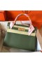 Hermes Kelly Retourne 28 Handmade Bag In Canopee Clemence Leather