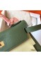 Hermes Kelly Retourne 28 Handmade Bag In Canopee Clemence Leather