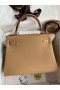 Hermes Kelly Retourne 28 Handmade Bag In Chai Clemence Leather