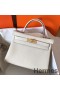 Hermes Kelly Retourne 28 Handmade Bag In Craie Clemence Leather