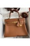 Hermes Kelly Retourne 28 Handmade Bag In Gold Clemence Leather