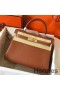Hermes Kelly Retourne 28 Handmade Bag In Gold Swift Calfskin