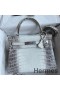 Hermes Kelly Retourne 28 Handmade Bag In Himalaya Crocodile Niloticus Skin