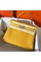 Hermes Kelly Retourne 28 Handmade Bag In Jaune Ambre Clemence Leather