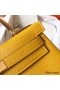 Hermes Kelly Retourne 28 Handmade Bag In Jaune Ambre Clemence Leather