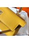 Hermes Kelly Retourne 28 Handmade Bag In Jaune Ambre Clemence Leather