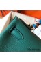 Hermes Kelly Retourne 28 Handmade Bag In Malachite Clemence Leather