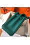 Hermes Kelly Retourne 28 Handmade Bag In Malachite Clemence Leather
