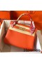 Hermes Kelly Retourne 28 Handmade Bag In Orange Clemence Leather