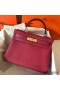 Hermes Kelly Retourne 28 Handmade Bag In Ruby Clemence Leather