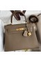 Hermes Kelly Retourne 28 Handmade Bag In Taupe Clemence Leather