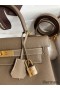 Hermes Kelly Retourne 28 Handmade Bag In Taupe Clemence Leather