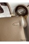 Hermes Kelly Retourne 28 Handmade Bag In Taupe Clemence Leather