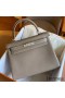 Hermes Kelly Retourne 28 Handmade Bag In Taupe Togo Leather