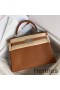 Hermes Kelly Retourne 32 Handmade Bag In Gold Clemence Leather