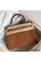 Hermes Kelly Retourne 32 Handmade Bag In Gold Clemence Leather