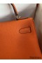 Hermes Kelly Retourne 32 Handmade Bag In Orange Clemence Leather