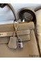 Hermes Kelly Retourne 32 Handmade Bag In Taupe Clemence Leather