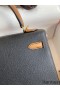 Hermes Kelly Sellier 25 Bicolor Bag in Black and Gold Epsom Calfskin