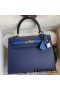 Hermes Kelly Sellier 25 Bicolor Bag in Blue Saphir and Blue France Epsom Calfskin