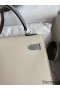 Hermes Kelly Sellier 25 Bicolor Bag in Craie and Gris Mouette Epsom Calfskin