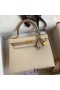 Hermes Kelly Sellier 25 Bicolor Bag in Craie and Trench Epsom Calfskin