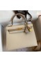 Hermes Kelly Sellier 25 Bicolor Bag in Craie and Trench Epsom Calfskin