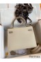 Hermes Kelly Sellier 25 Bicolor Bag in Craie and Trench Epsom Calfskin