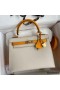 Hermes Kelly Sellier 25 Bicolor Bag in Craie and Yellow Epsom Calfskin