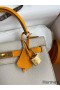 Hermes Kelly Sellier 25 Bicolor Bag in Craie and Yellow Epsom Calfskin