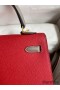 Hermes Kelly Sellier 25 Bicolor Bag in Red and Etain Epsom Calfskin