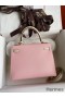 Hermes Kelly Sellier 25 Bicolor Bag in Rose Sakura and Craie Epsom Calfskin