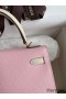 Hermes Kelly Sellier 25 Bicolor Bag in Rose Sakura and Craie Epsom Calfskin