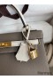 Hermes Kelly Sellier 25 Bicolor Bag in Taupe and Craie Epsom Calfskin